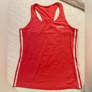 Adidas Climalite Pink Red Sleeveless Tank Workout Athletic Top